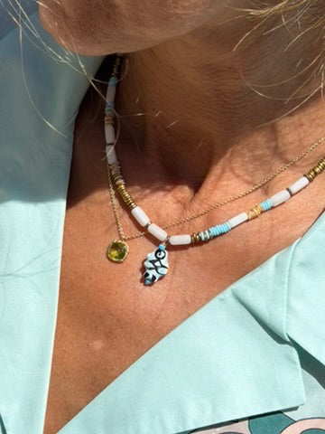 Rosario Necklace Dark Yellow Turtle