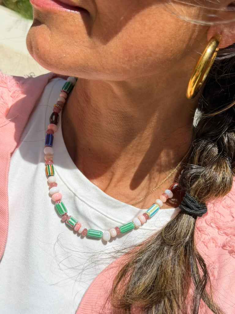Banus Necklace Green Mardi Grass