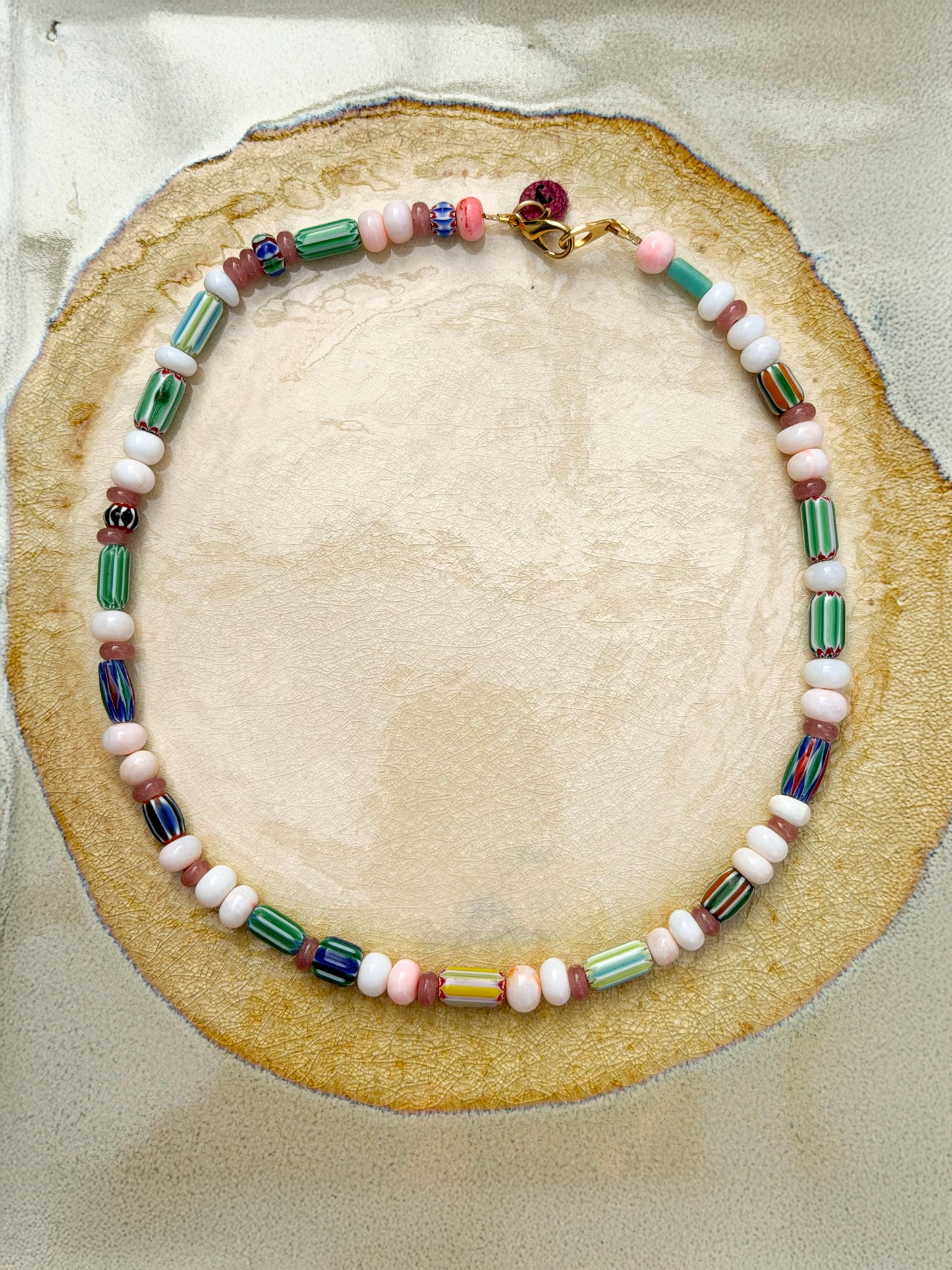 Banus Necklace Green Mardi Grass