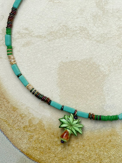 Rosario Necklace Turkoois Palm