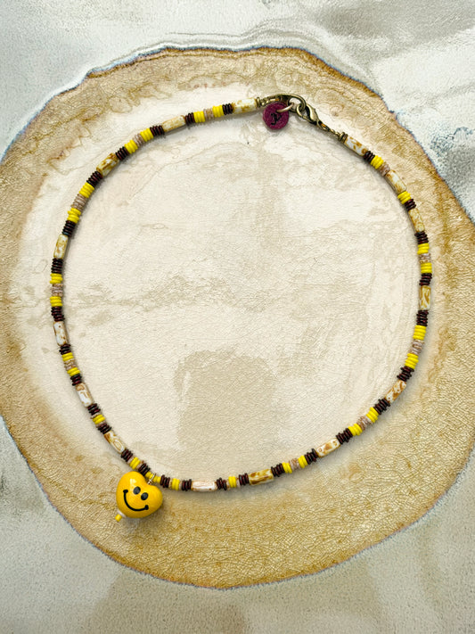Rosario Necklace Yellow Heart